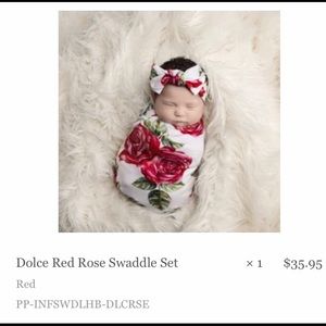 Posh peanut dolce red rose swaddle blanket